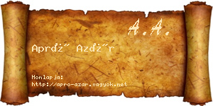 Apró Azár névjegykártya